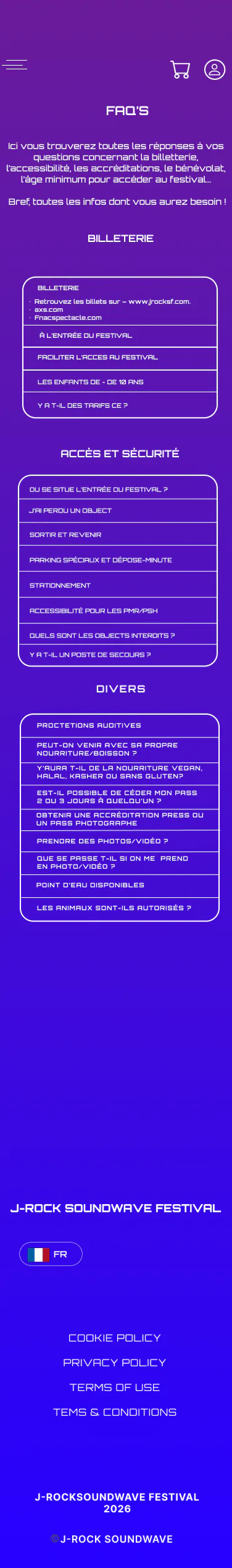 Billetterie - retrait des billets - wireframe J-Rock Soundwave Festival